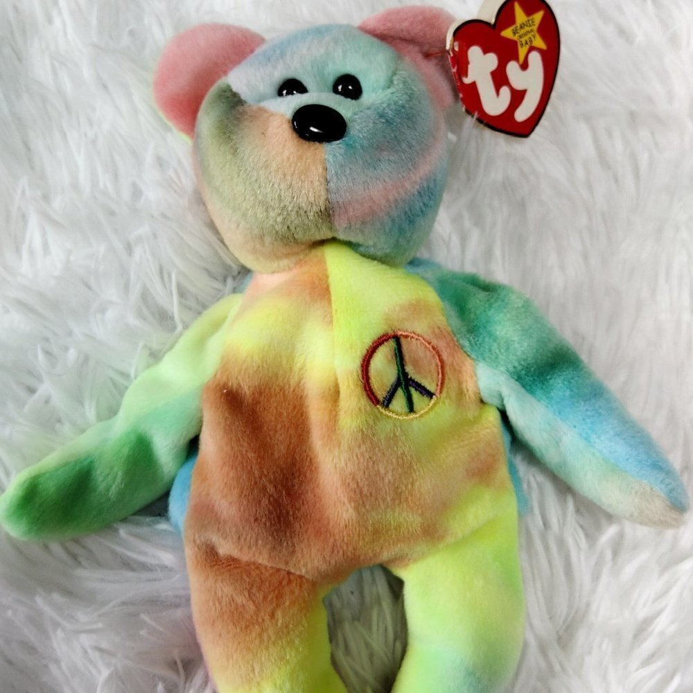 Ty Beanie Baby Peace Bear Tie-Dye 1996 ORIGINAL COLLECTION